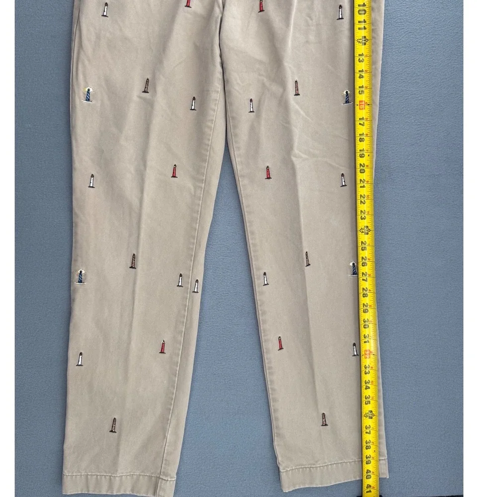 J.Crew Chinos 33x32 All over print Lighthouse Embroidered Yacht Club Nautical